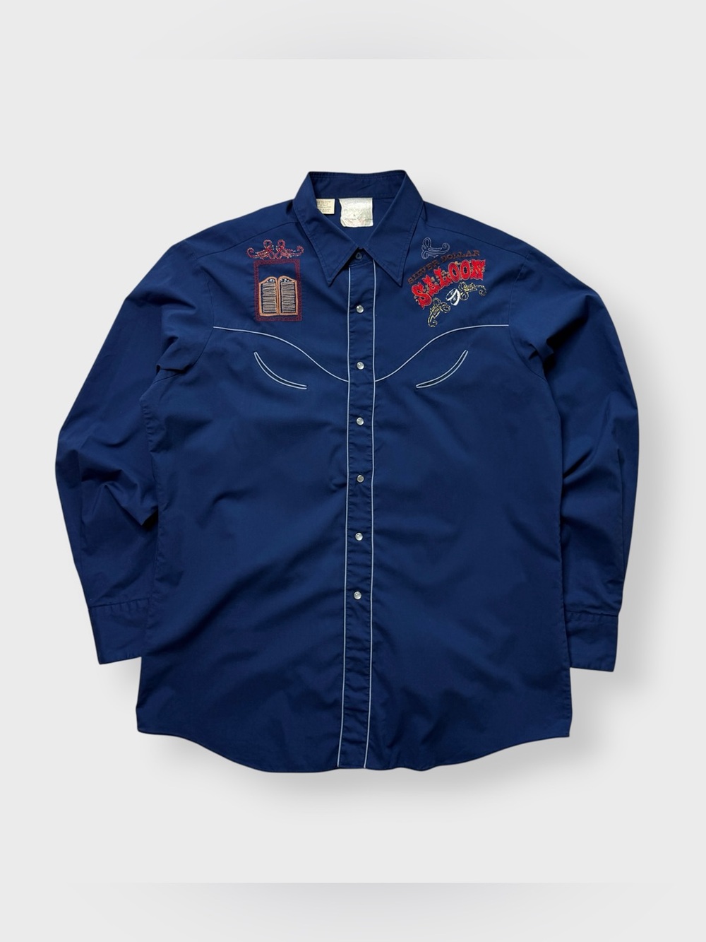 Vintage 70s Rocking K Ranchwear Kennington Western Embroidered Shirt, Saloon XL
